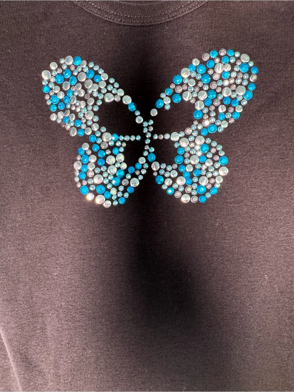 💜3/$15 Beautees Black & Blue Rhinestone Butterfly Zebra Print Tutu Dress 3T - Picture 2 of 9